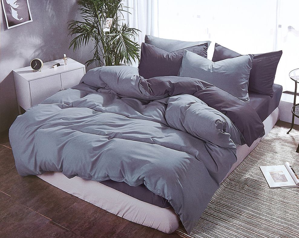 1000TC | Reversible | King Size | Grey | Duvet Quilt Cover Set