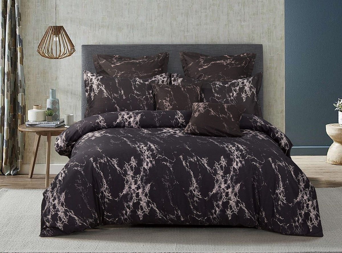 Black Marble | Double Size | Duvet Quilt Cover Set
