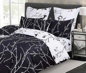 Tree | Reversible | Double Size | Quilt/Duvet Cover Set | Black