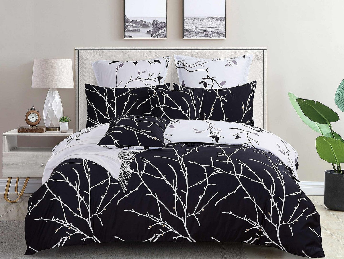 Tree | Reversible | King Size | White | Duvet Quilt Cover Set
