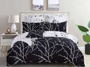 Tree | Reversible | King Size | White | Duvet Quilt Cover Set
