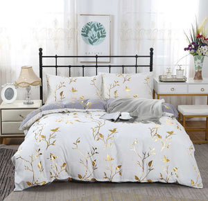 Reversible Design | King Size | White | Duvet Quilt Cover Set