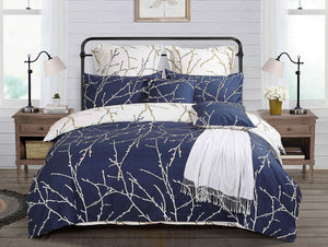 Tree | Reversible | Queen Size | Blue | Duvet Quilt Cover Set