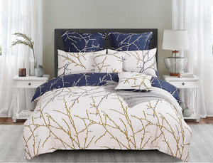 Tree | Reversible | Queen Size | Blue | Duvet Quilt Cover Set