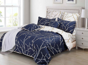 Tree | Reversible | Queen Size | Blue | Duvet Quilt Cover Set