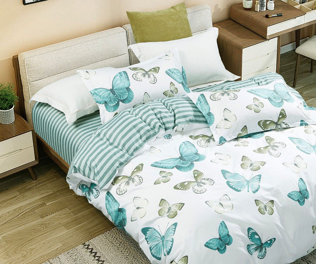 Fleur Butterfly | Queen Size | Quilt/Duvet Cover Set