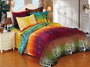Rainbow Tree | Super King Size | Bed Quilt/Duvet Cover Set
