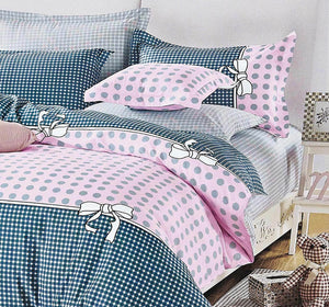 Pink Dots | Super King Size | Bed Quilt/Duvet Cover Set