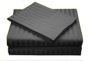 1000TC | Ultra Soft | Striped | King Size | Charcoal | Duvet Quilt Cover Set