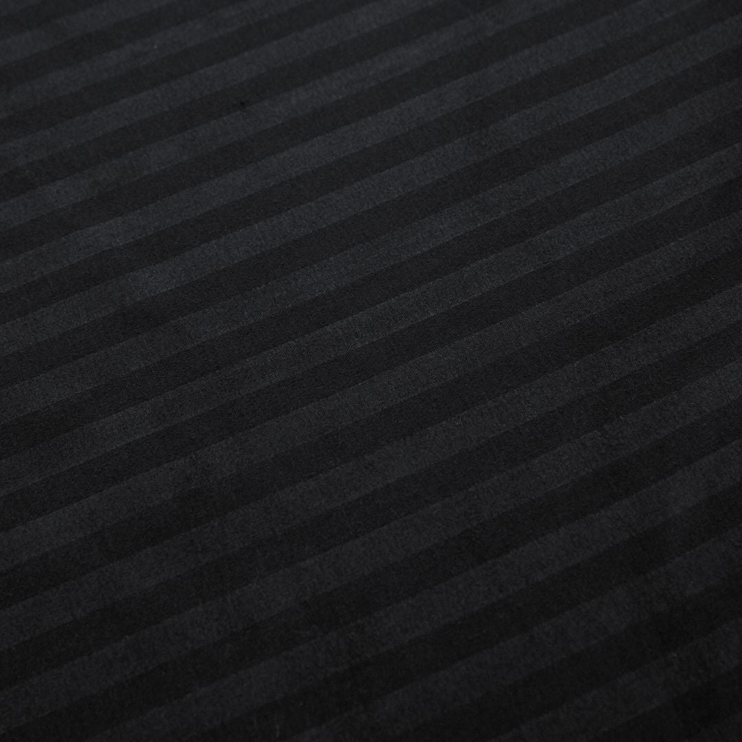 1000TC | Ultra Soft | Striped | Super King Size | Black | Duvet Quilt Cover Set