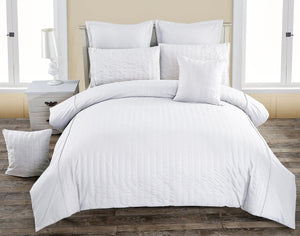 Seersucker | King Size | White | Duvet Quilt Cover Set