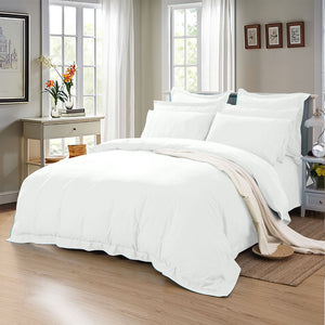 1000TC | Tailored | Queen Size | White | Duvet Quilt Cover Set