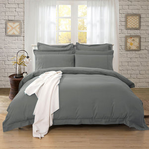 1000TC Tailored | Queen Size | Quilt/Duvet Cover Set | Charcoal