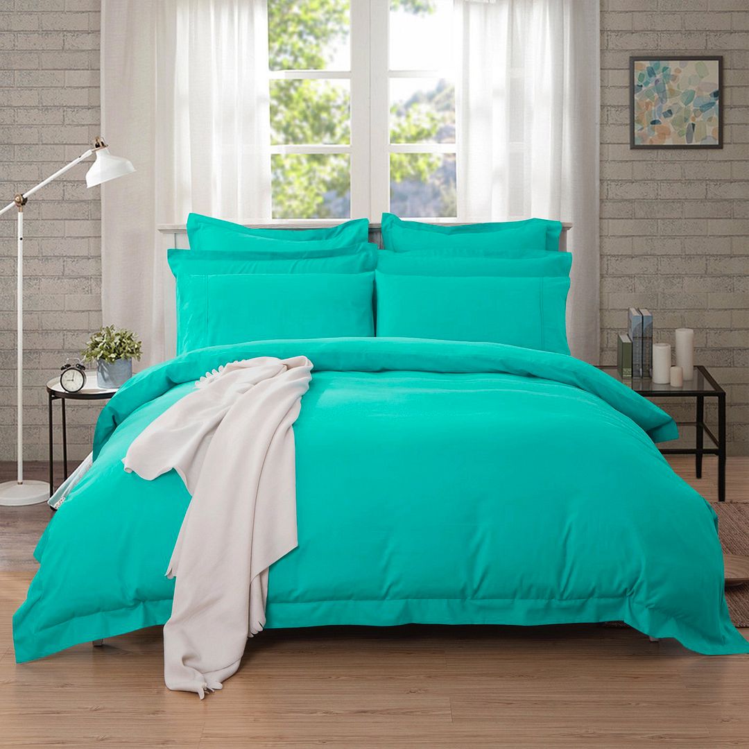 1000TC | Tailored | Queen Size | Teal | Duvet Quilt Cover Set