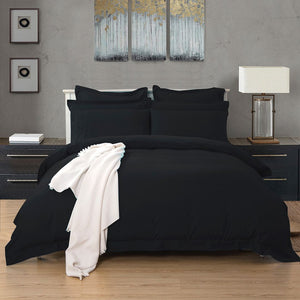 1000TC | Tailored | Super King Size | Black | Duvet Quilt Cover Set
