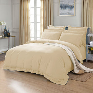 1000TC | Tailored | Super King Size | Yellow Cream | Duvet Quilt Cover Set
