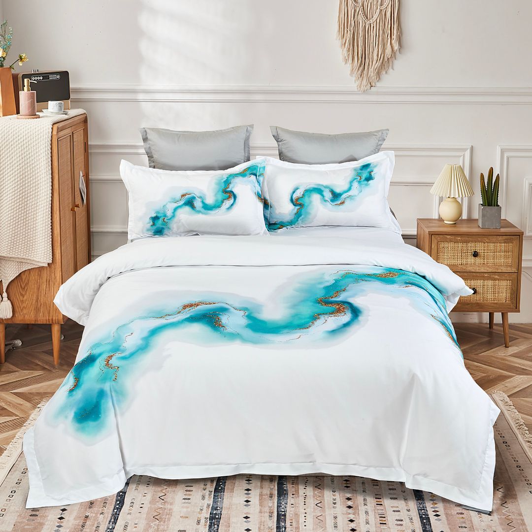 Ocean Marble Quilt Cover Set | King Size