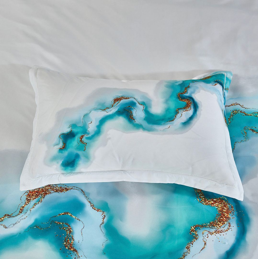 Ocean Marble Quilt Cover Set | King Size