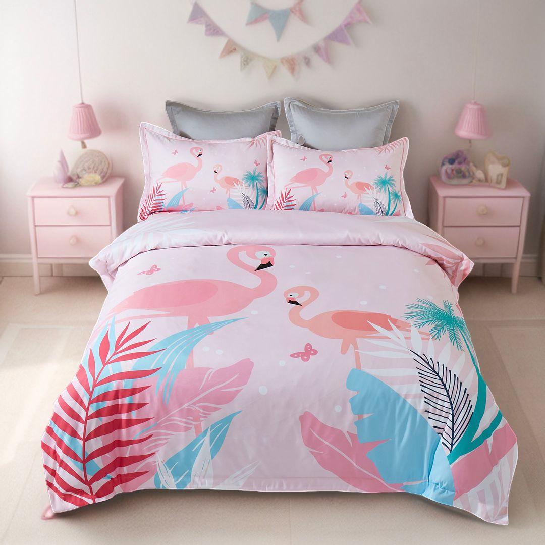 Flamingo Kids Quilt Cover Set | King Single Size