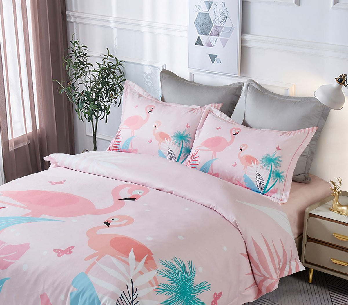Flamingo Kids Quilt Cover Set | King Single Size