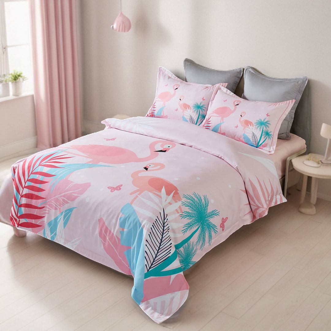 Flamingo Kids Quilt Cover Set | King Single Size