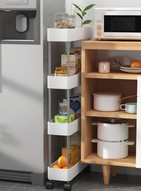 Narrow Rolling Storage Cart | 4 Tier