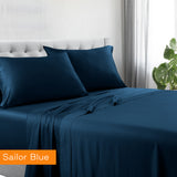 1200TC Hotel Quality Cotton Rich Sheet Set | Mega Queen | Sailor Blue