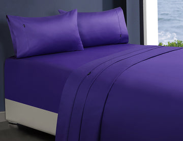 1000TC Egyptian Cotton 1 Fitted Sheet & 2 Pillowcases | King Single | Violet