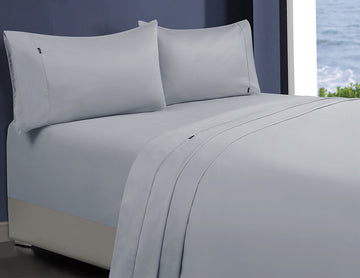 1000TC Egyptian Cotton 1 Fitted Sheet & 2 Pillowcases | Queen | Silver