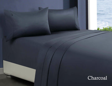 1000TC Egyptian Cotton Sheet Set | 1 Double | Charcoal