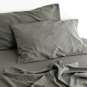 Luxurious Linen Cotton Sheet Set | 1 Queen | Grey
