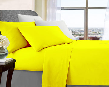 Ultra Soft Microfibre Sheet Set | King Single | Yellow