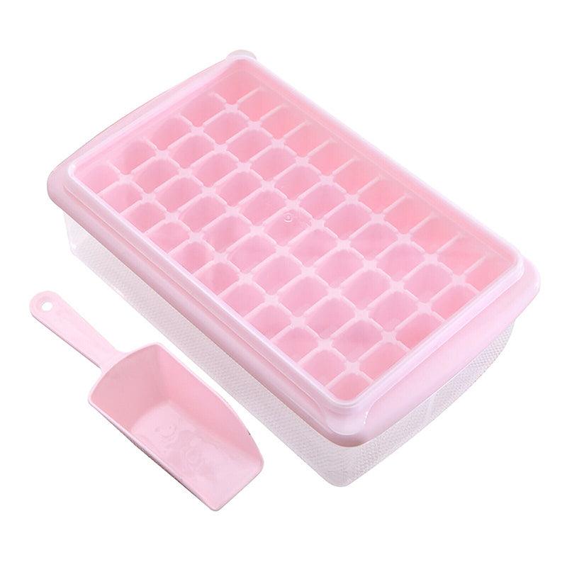 55 Grids Ice Cube Tray Mould | With Lid & Storage Box | Scoop Set | Maker Ice Cube | Blue