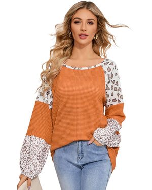 Azura Exchange Leopard Colorblock Top - S
