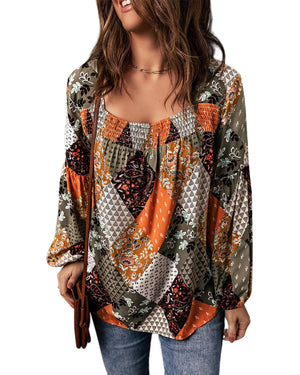 Azura Exchange Mixed Print Blouse - S