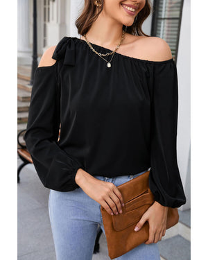 Azura Exchange Asymmetric Off Shoulder Blouse - L