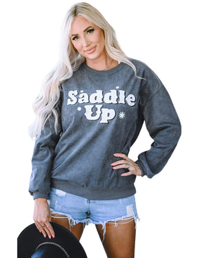 Azura Exchange Saddle Up Graphic Sweatshirt - L