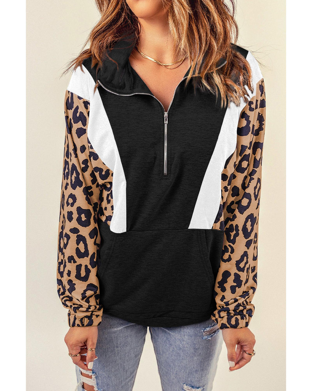 Azura Exchange Leopard Pullover Sweatshirt - S