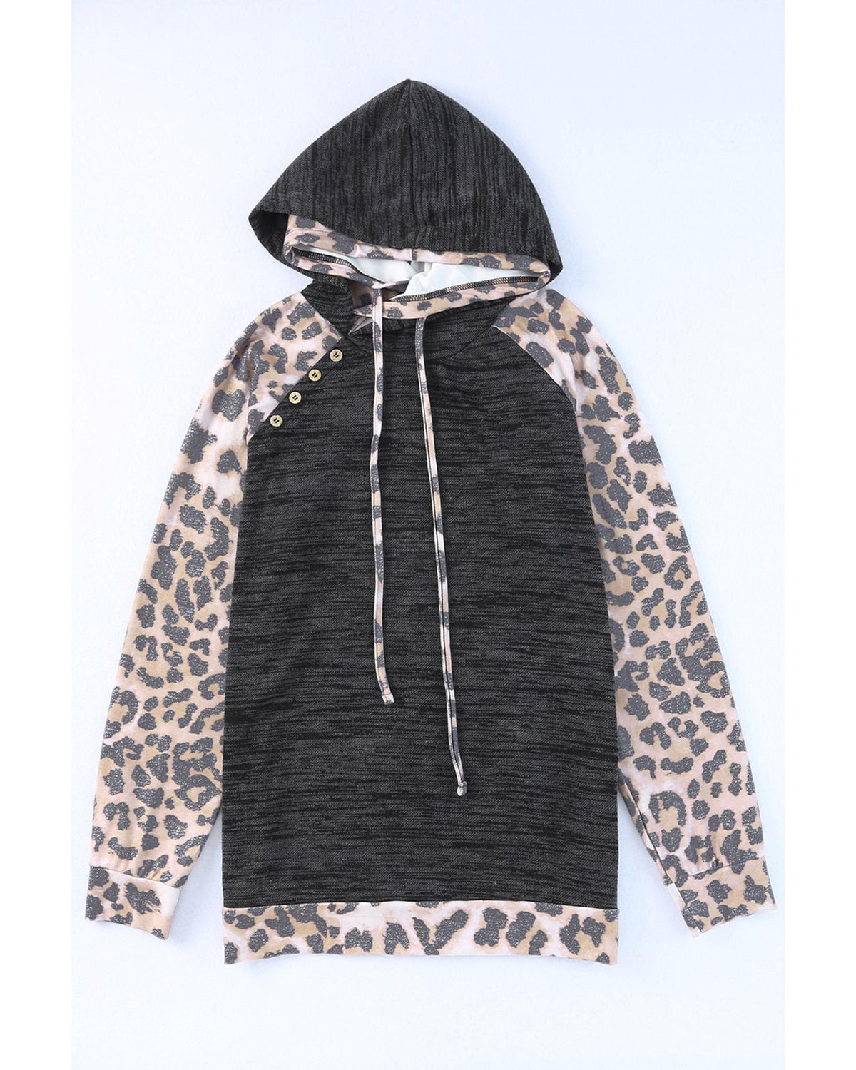 Azura Exchange Leopard Contrast Hoodie - L