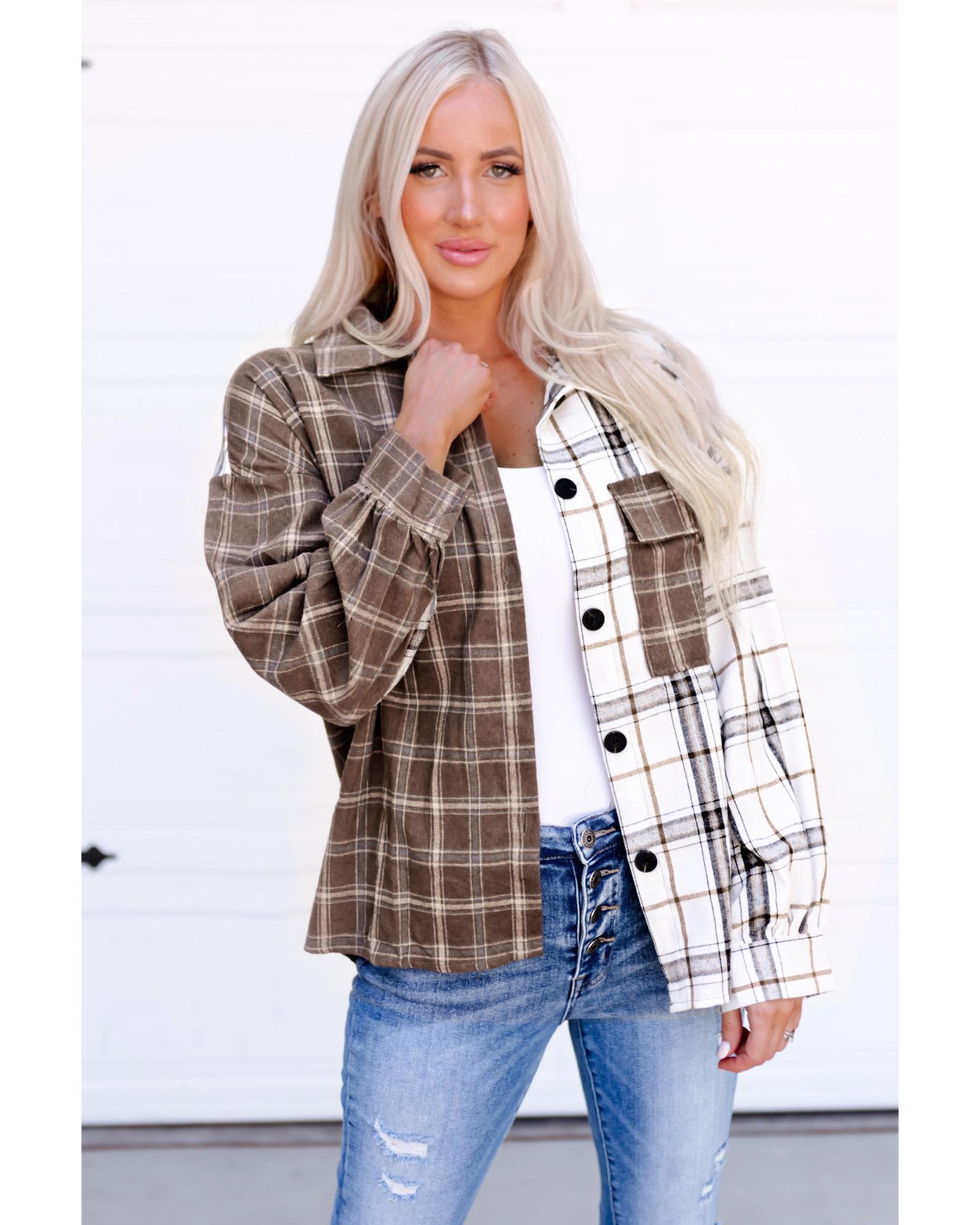 Azura Exchange Plaid Oversized Shirt - M