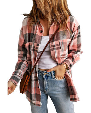 Azura Exchange Button Up Plaid Shirt - XL