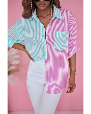 Azura Exchange Striped Print Shirt - M