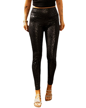 Azura Exchange Leopard Textured Leggings - XL