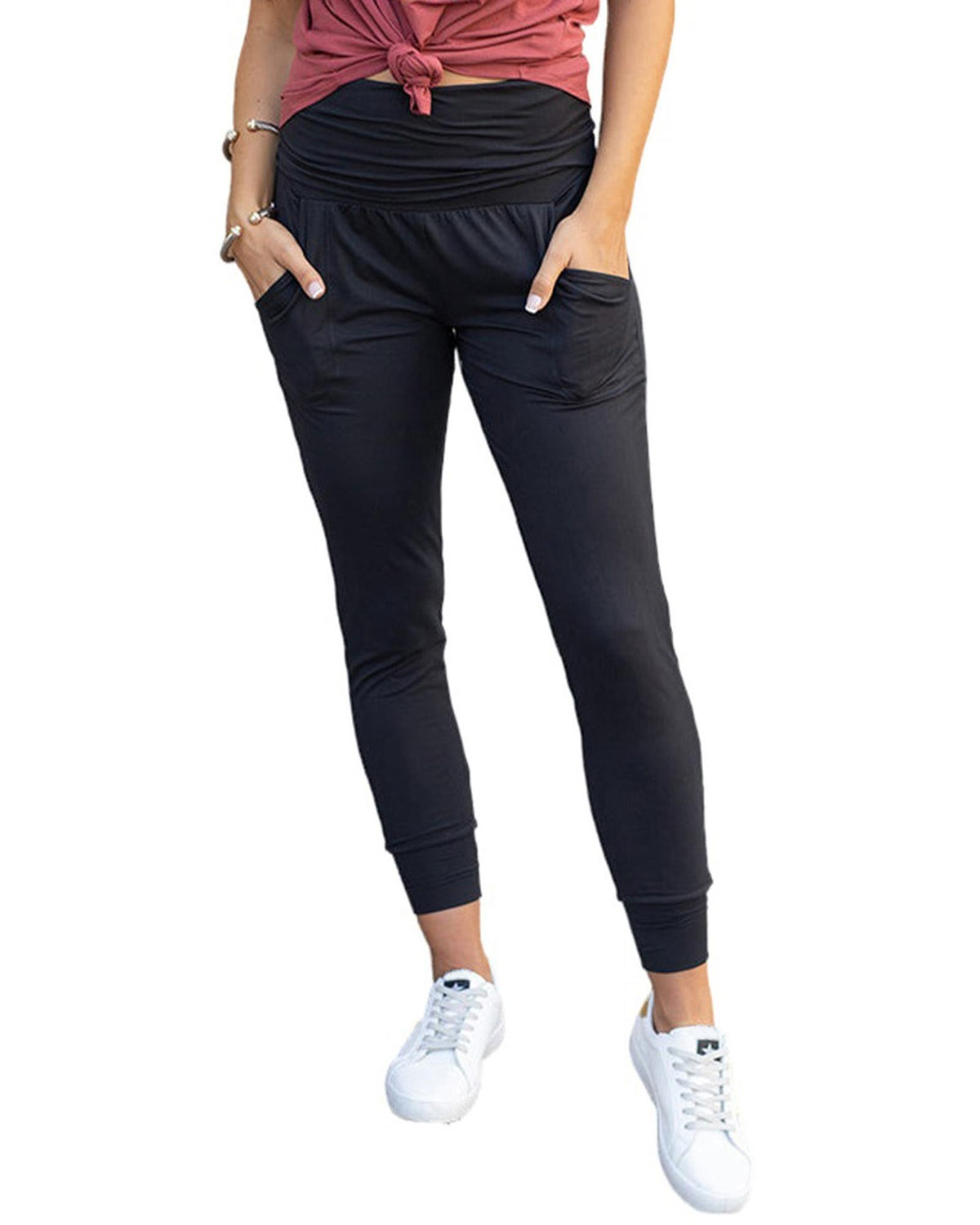 Azura Exchange Pleated Pocket Leggings - M