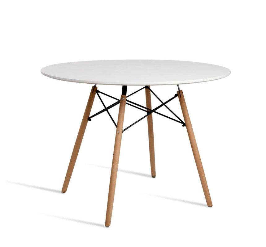 Wood Dining Table for 2-4 People | 80cm DIA | Modern Round Kitchen Table | Wood Legs