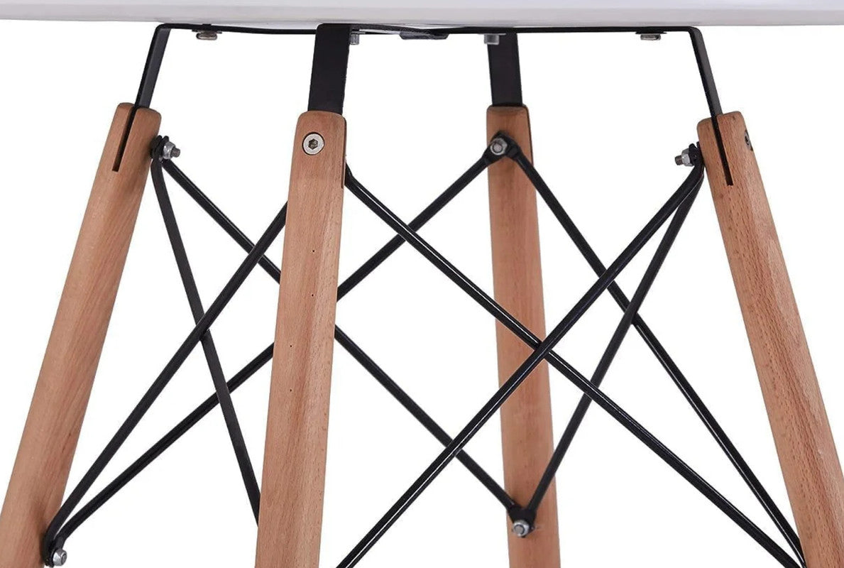 Wood Dining Table for 2-4 People | 80cm DIA | Modern Round Kitchen Table | Wood Legs