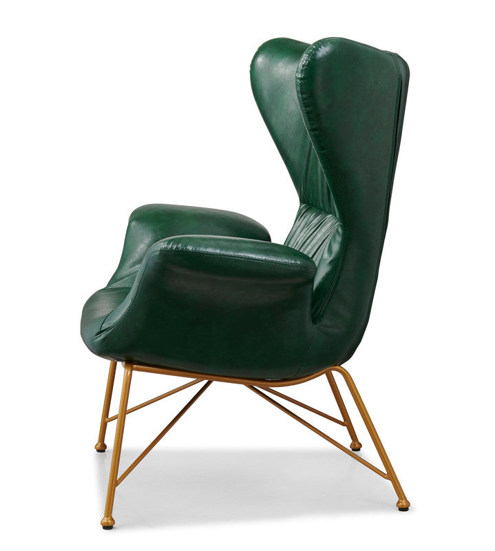 Vintage Butterfly Armchair with Gold Steel Legs | Green