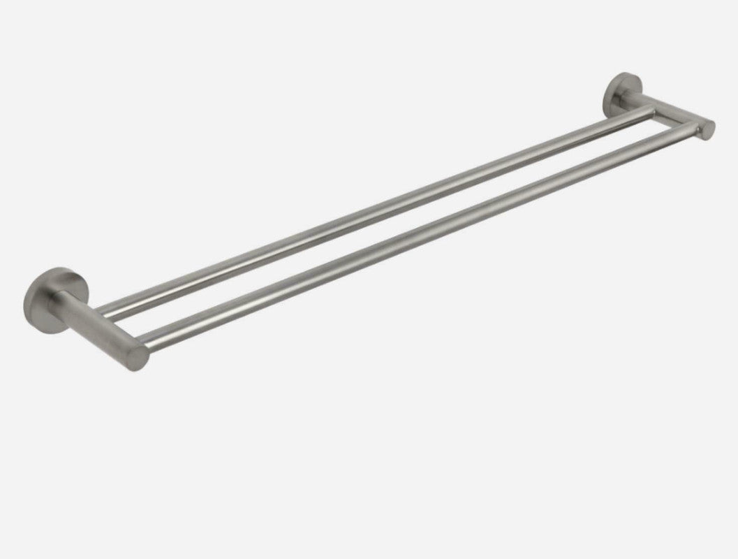 Luxurious Brushed Nickel Stainless Steel 304 Towel Rack Rail | Double Bar 800mm