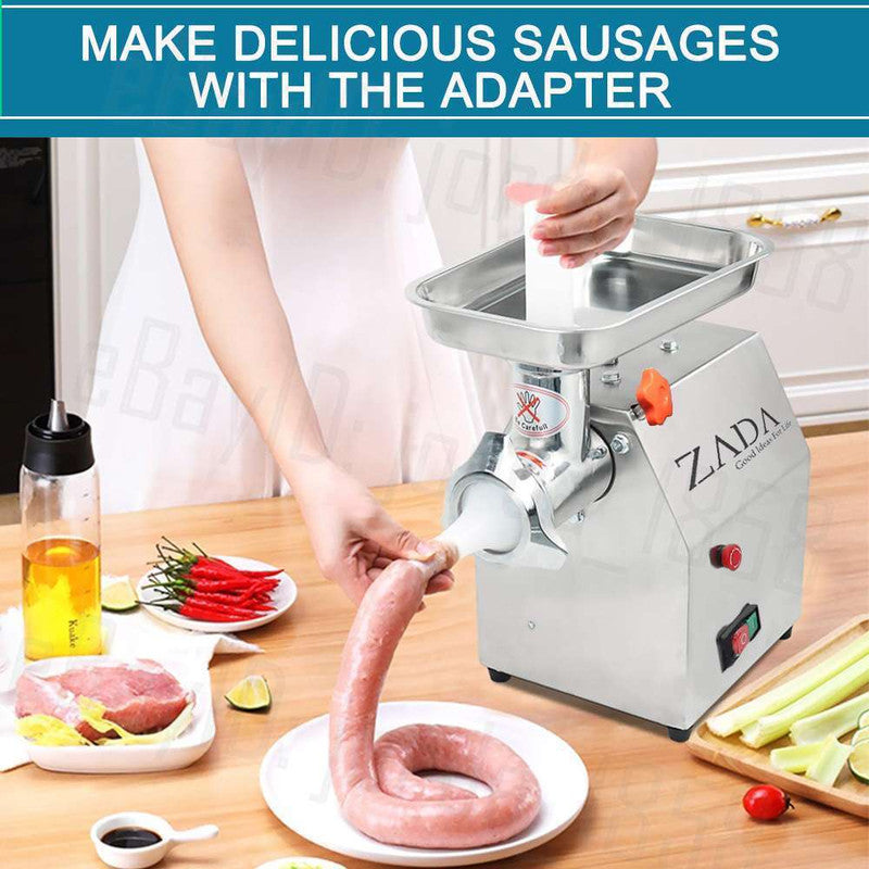 1.63HP Commercial Meat Mincer | Electric Grinder & Sausage Maker Filler, 1200W