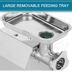 1.63HP Commercial Meat Mincer | Electric Grinder & Sausage Maker Filler, 1200W